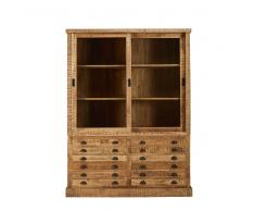 Credenza stile industriale 2 porte 6 cassetti in legno massello di mango Factory