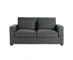 Divano trasformabile grigio ardesia in cotone 2/3 posti, materasso 12 cm Milano