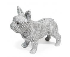 Salvadanaio argento a forma di cane A 24 cm DOGGY
