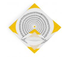 Tovagliolo giallo/grigio in cotone 42 x 42 cm HELICONIA