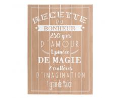 Quadro con stampe blu in simil legno 40x55 cm RECETTE DU BONHEUR