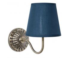 Applique in metallo con abat-jour blu H 30 cm ORNELLA