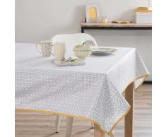 Tovaglia rivestita in cotone grigia/gialla 140 x 180 cm PORTIMAO