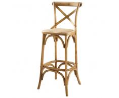 Sedia da bar in rattan e quercia Tradition