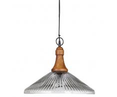 Lampada a sospensione in vetro scanalato D.43cm GARGOTE