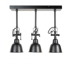 Lampadario nero 3 faretti in metallo D 40 cm WARREN