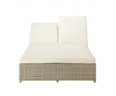 Lettino prendisole doppio in resina intrecciata L 207 cm St Raphaël