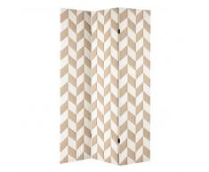 Paravento stampato bianco in tela L 121 cm OSLO