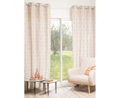 Tenda beige/oro in cotone con occhielli 110 x 250 cm MADDEN