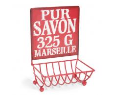 Portasapone rosso in metallo BROCANTE