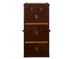 Mobile bar in pelle con cassetti Jules Verne