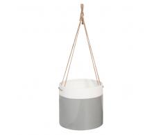 Portavaso da appendere bianco e grigio in ceramica GREY