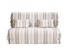 Fodera a righe beige/avorio in cotone per divano letto Elliot