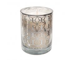 Candela argento metallizzata H 10 cm ORIGAMI