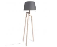 Piantana su treppiede in hevea con abat-jour blu navy ESCALE