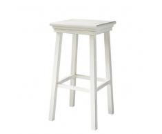 Sgabello da bar bianco in legno Newport