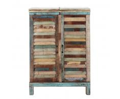 Mobile bar multicolore in legno riciclato L 75 cm Calanque