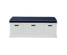 Panca portatutto bianca in legno L 130 cm Princeton