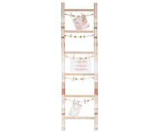 Bacheca a forma di scala in pino con motivi etnici H.105cm WHITE ISLAND