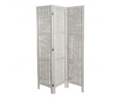 Paravento in rattan sbiancato L 126 cm