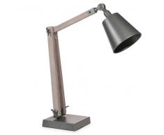Lampada da scrivania in legno e metallo H 75 cm DEREK