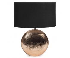 Lampada in ceramica dorata con abat-jour nera H 41 cm ECUADOR