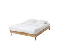 Letto vintage 140 x 190 con rete a doghe Sixties