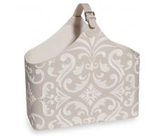 Portariviste beige con motivi écru ROSALIND