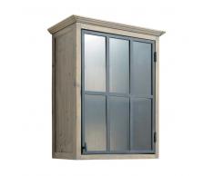 Mobile alto vetrato da cucina in legno riciclato con apertura a sinistra L 60 cm Copenhague