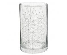 Vaso con motivi grafici in vetro H 20 cm DESSIN