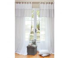 Tenda in cotone bianco con laccetti 140 x 250 cm COTON D'AUTREFOIS
