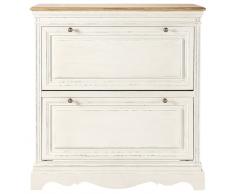 Scarpiera bianca in legno L 93 cm Léontine