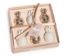 Set 6 segnaposto ananas in porcellana