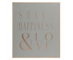 Quadro grigio in simil legno 30x35 cm SHARE HAPPINESS