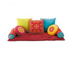 7 cuscini + materasso in cotone multicolore Roulotte