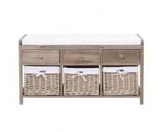 Panca portatutto in legno e cotone L 103 cm Eloise