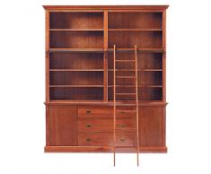 Libreria in massello di legno con scala L 193 cm Voyage