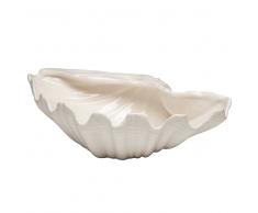 Svuotatasche bianco a forma di conchiglia in ceramica COSMO