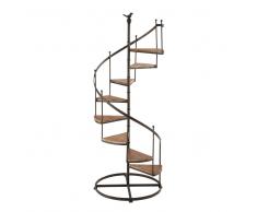 Scaffale in metallo e legno effetto ruggine a forma di scala L 53 cm CASTELLANE