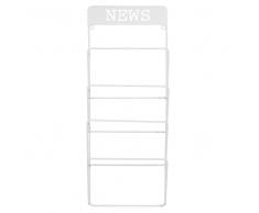 Portariviste da parete in metallo bianco H 65 cm NEWS