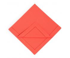 4 tovaglioli in cotone corallo 40 x 40 cm