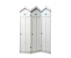 Paravento bianco in legno L 121 cm BORD DE MER