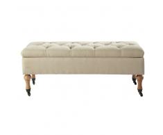 Panca imbottita portatutto ecru in legno e cotone L 107 cm COLETTE