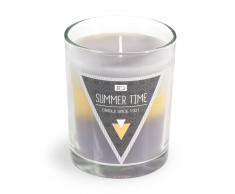 Candela in vetro grigia/gialla H 9 cm YELLOW SUMMER