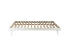Panca letto 140 x 190 scandinavo bianco in pino Sixties