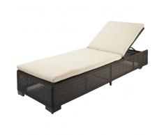 Lettino prendisole marrone in resina intrecciata L 200 cm Bali