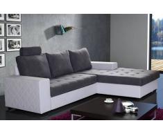 WATERFORD Divano ad angolo letto trasformabile express 140cm grigio e bianco