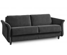 LOUVRES divano 2-3 posti in tessuto tweed grafite sistema letto RAPIDO 120cm