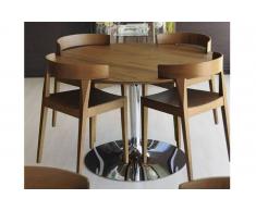 PLANET di CALLIGARIS Tavolo da pranzo rotondo 120x120 noce con base acciaio cromato