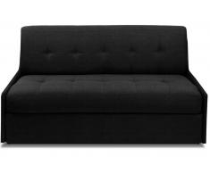 TRIOMPHE divano compatto in microfibra nero sistema letto RAPIDO RENATONISI 160cm rete a doghe materasso 15cm
